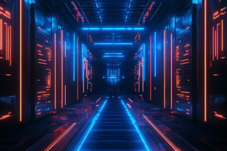 create cyberpunk futuristic city and background