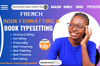 do french book layout design, do french book formatting and book typesetting