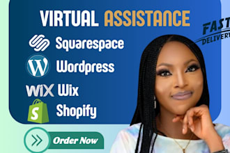 your shopify wordpress squarespace wix virtual assistant