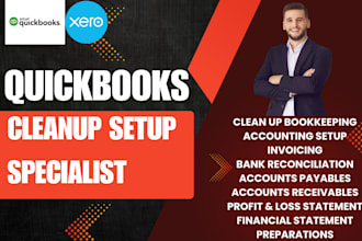 do expert quickbooks bookkeeping, qbo cleanup, xero, and wave setup