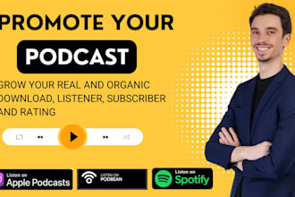 do podcast marketing and promotion to grow listener on spotify and apple
