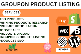 create seo optimize groupon ebay etsy amazon walmart product upload listing
