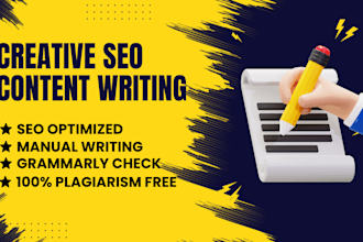 do SEO article writing, blog post writing, website content writing, copywriting