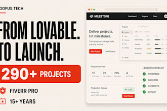 finish your lovable app, frontend, backend, deploy
