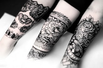 create a tattoo design for hand sleeve