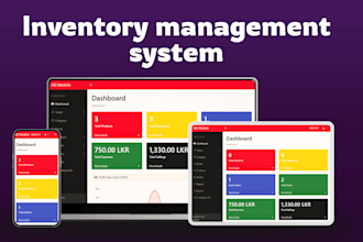 develop web based inventory management system with database