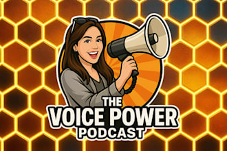 design a cartoon like podcast logo