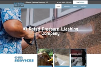 design pressure washing website cleaning website handyman website junk removal