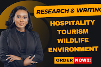 help in hospitality, cuisine, hotel, tourism, wildlife and environment content