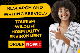 help in hospitality, environment, wildlife, tourism, hotel and cuisine content