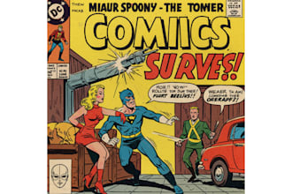 create retro vintage comic illustration comic book cover art retro comic style