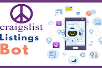 develop craigslist bot,facebook marketplace bot,auto listing