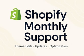 be your monthly shopify expert for ongoing support and maintenance