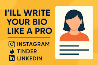 write your bio for tinder, linkedin or tiktok