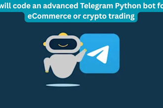 code an advanced telegram python bot for ecommerce or crypto trading