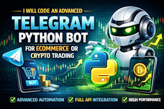 code an advanced telegram python bot for ecommerce or crypto trading