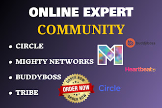 setup circle, mighty networks, buddyboss, heartbeat chat, circle so community