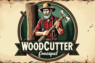 design creative woodcutter logo for you in just two days