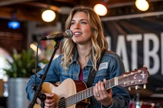 sing custom country song, country folk as a female singer and music producer