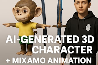 create ai generated 3d game characters and assets for unity