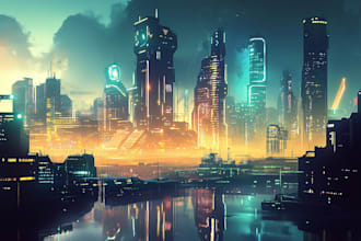 draw concept art cyberpunk city scifi futuristic city art