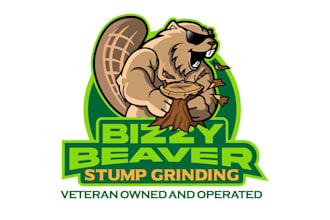design professional fun bizzy beaver stump grinding logo