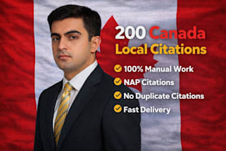 do 200 canada local citations and canadian local listing