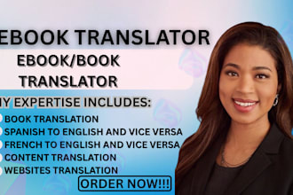 expertly translate your book in spanish, french, german, english