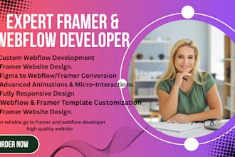 be your expert framer and webflow cms developer to design and fix website issue