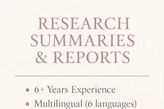 conduct high quality research summaries and reports
