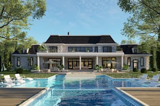 do 3d modeling and realistic rendering for house design