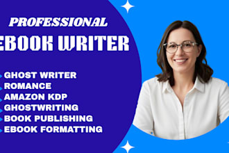 ebook ghostwriter fiction romance biography cookbook selfhelp novel publishing