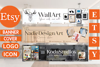 design attractive etsy shop banner  logo kit for etsy shop etsy seo etsy pod