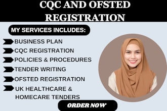 do cqc registration, ofsted, compliance, business plan, policies and procedures