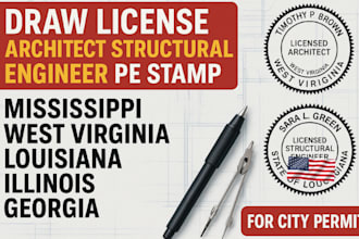 license architect structure engineer pe stamp mississippi georgia for city permi