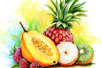 draw realistic plants, vegetables, fruits