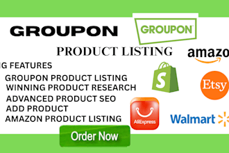 do product listing on groupon amazon ebay walmart upload listing