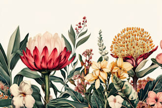 draw your flowers fruits vegetable and botanical plants
