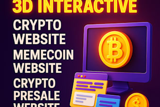 build 3d interactive crypto website, memecoin website, crypto presale website