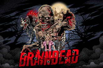 draw vintage horror comic cover dark art, graphic novel comic book, movie poster