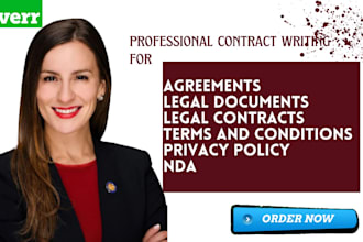 be your contract lawyer for legal agreement, contract, terms and conditions, nda