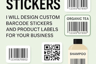 design barcode stickers with product details and branding
