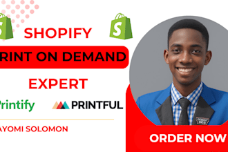 setup shopify etsy print on demand website using printiful and printify