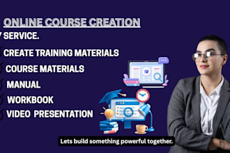 create training material, course materials, workbook, manual, video presentation