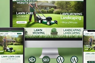 design landscaping website, gardening website, lawn care website using wordpress