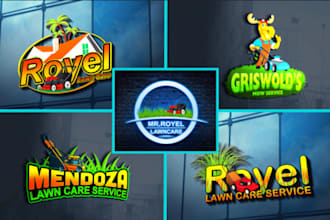 design lawn care, landscaping, and gardening company logo
