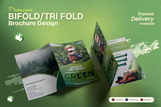 design modern trifold brochures, bifold, and professional flyer
