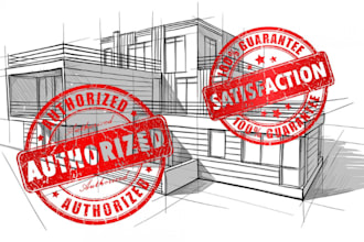 licensed florida, california, USA architect building plan stamp for approval