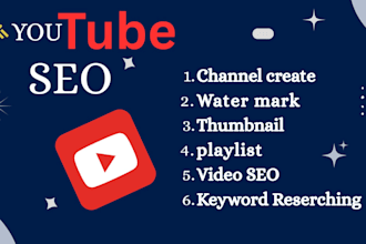 create youtube channel with logo,banner, watermark and SEO