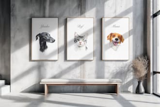 create custom personalized digital portraits of your pets